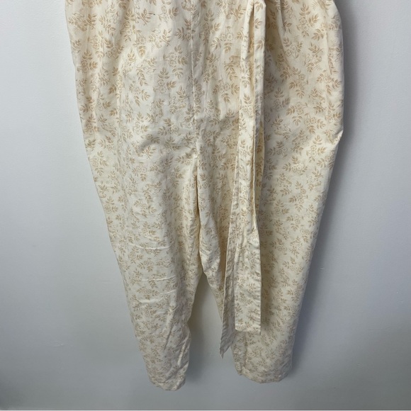 Gal Meets Glam by Anthropologie Women Iris Jumpsuit Cropped Floral Cream Sz 12 - Picture 5 of 13
